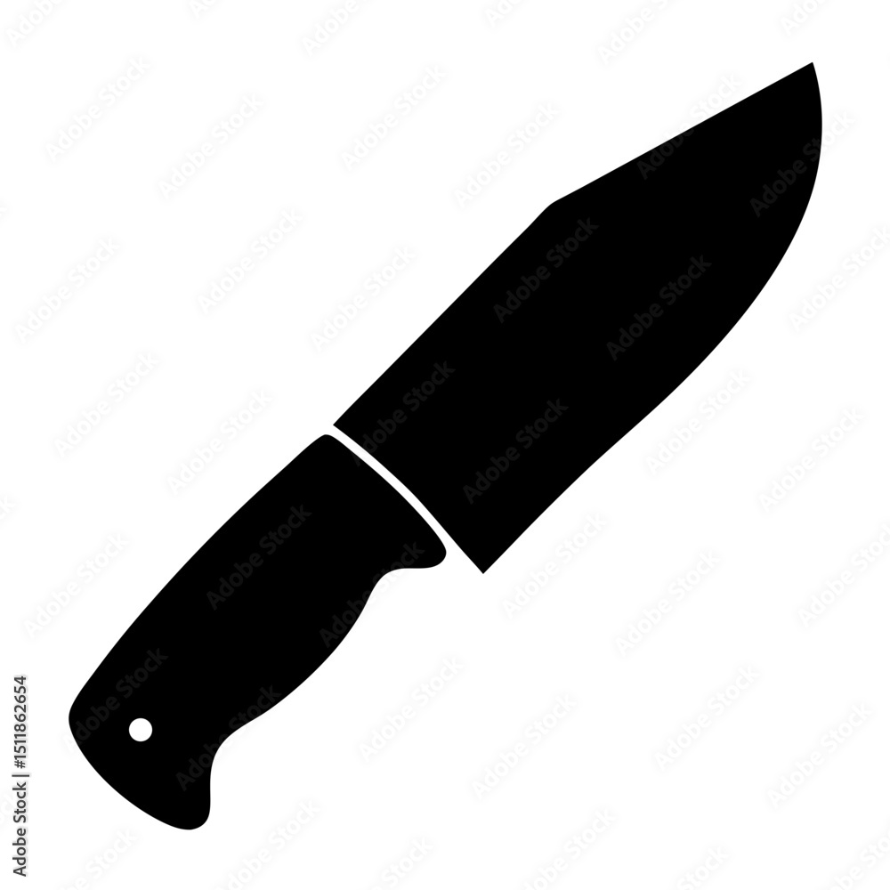 Poster silhouette of a knife with a sharp blade and ergonomic handle design