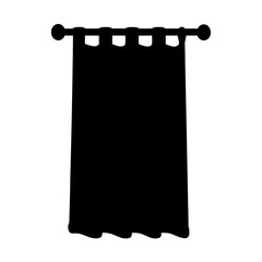 Silhouette of a curtain hanging on a rod with eyelet rings
