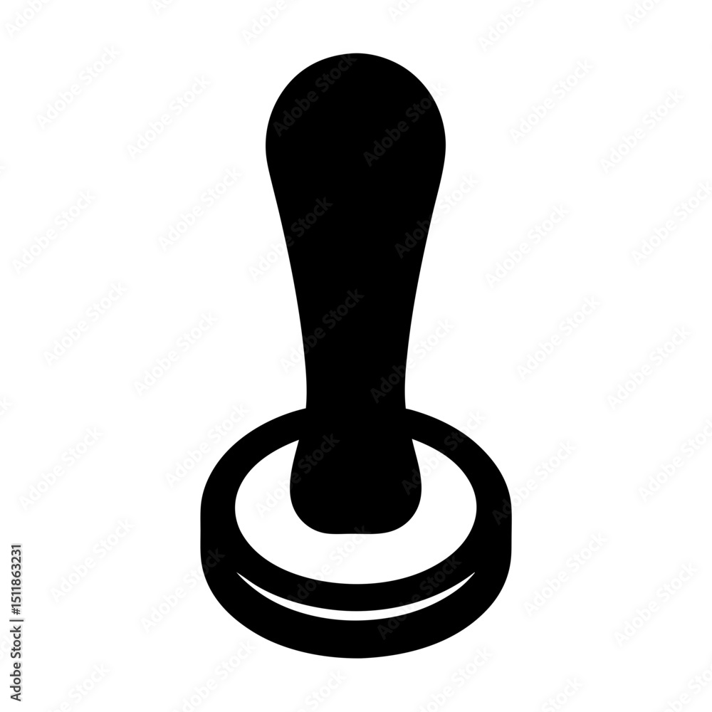Poster black toggle switch with a round base on a white background