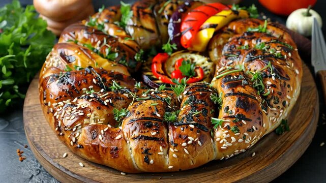vegetable simit with zucchini and eggplant