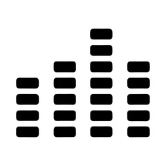Graphical Representation of Audio Equalization, showing frequency range control, black and white