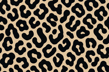 Seamless bold leopard fur texture with irregular spots