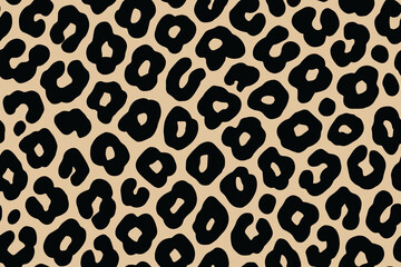 Seamless leopard print pattern with bold black spots