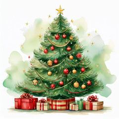 Elegant Christmas Tree Illustration – Perfect for Festive Cards, Holiday Decor
