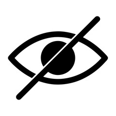 Eye with a line through it, representing privacy or hidden content