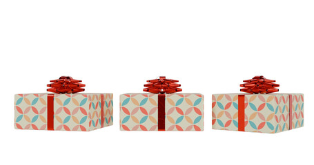 christmas gift with transparent background