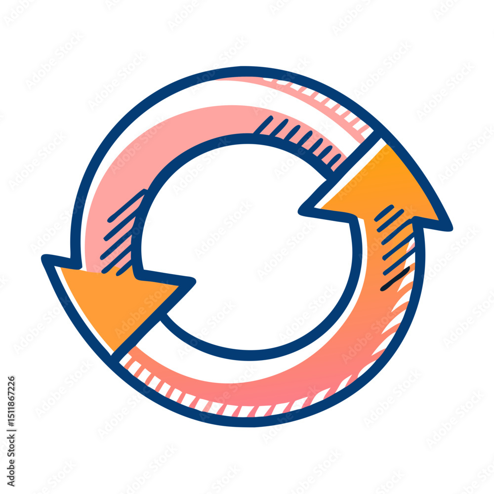 Poster circular arrows icon, process, workflow, for website design