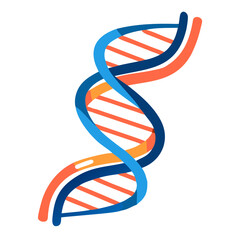 DNA helix icon, colorful illustration for science, education, and branding