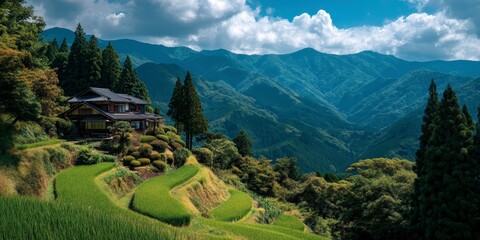 Rustic Charm of a Japanese Paddy Field Home