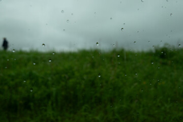 雨の中を歩く人