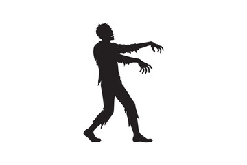 Obraz premium Zombie silhouette vector art illustration on white background