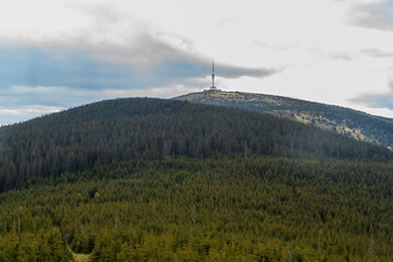 Praded from Ostry vrch hill in Jeseniky mountains in Czech republic