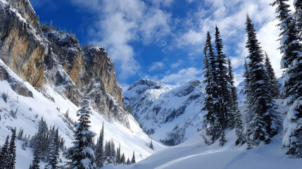 Fototapeta premium Mountain view above clouds flowers and blooming bushes at sunset sunbeams. Calm close-up beautiful landscape, screensaver background, Beautiful panorama. Summer vacation, holiday, amazing nature.