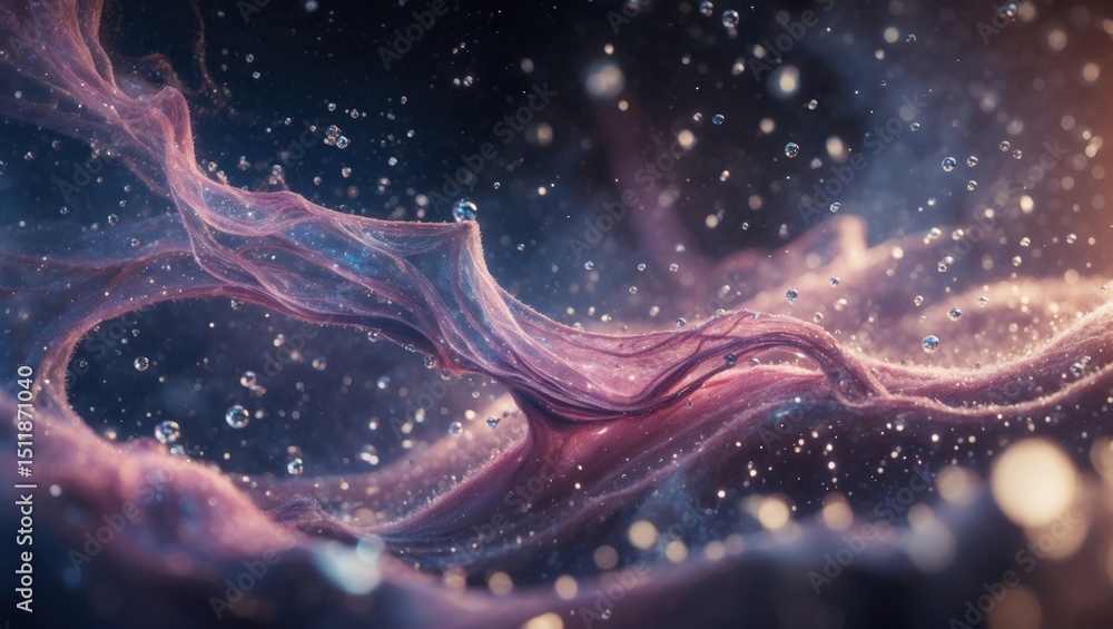 Aufkleber abstract depiction of flowing colors and shimmering particles creating a dreamy atmosphere
