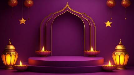 Diwali podium background, festival podium background for product presentation