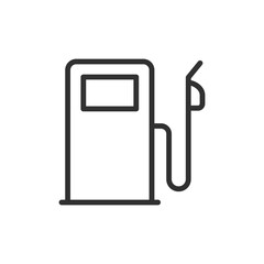 Fuel pump, linear icon. Gasoline station and refueling infrastructure. Line with editable stroke.