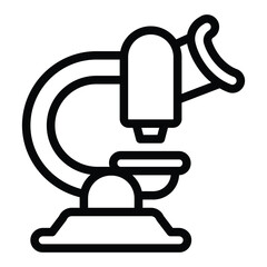 Modern laboratory microscope line icon, pharmacy concept. Vector graphics. Microscope, magnifying lens tool sign on white background, style for mobile or design.