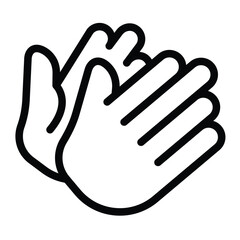 Applause of both hands line icon, success of performance concept. Vector graphics. Hand palms claps, applause sign on white background, style mobile or design.
