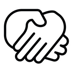 Strong men handshake line icon, design recruitment concept. Vector graphics. Handshake of two hands, success deal sign on white background, style mobile or design.