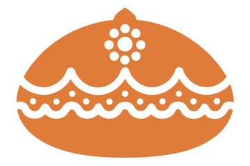 Clay thala with lace border look in white chikin inspired design vector art illustration