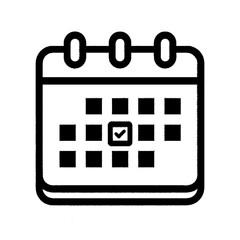 Minimalist Calendar Planner Icon (Transparent Background)
