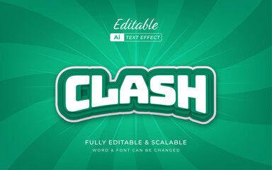 clean and clear text effect. clash 3d bold text