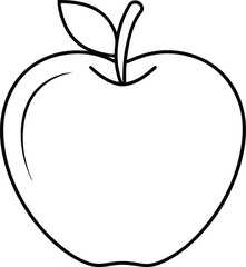 Apple Cross Section Outline Drawing.