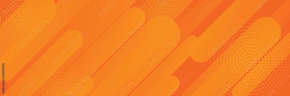 Poster abstract orange background with diagonal lines. dynamic shapes composition. vector, eps10.