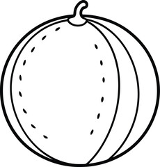 Cantaloupe Line Drawing Vector Graphic.
