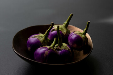 Healthy Food Concept, Fresh Organic Eggplants