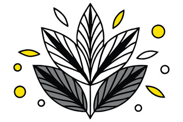 Floral Mandala and Botanical Line Art Set – Modern Decorative Flower and Leaf Designs with Color Accents. seamless botanical pattern of painted oriental motifs on a white background.