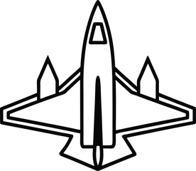 Airplane Silhouette Vector – Bold Black Fighter Jet Design