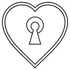Love's Gateway Heartline Keyhole Line Art