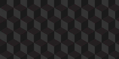Seamless abstract black and gray background from cubes and lines. Geometric tiles and mosaic creative stylish seamless pattern block cube background. minimal hexagon Cubes mosaic shape vector design	
