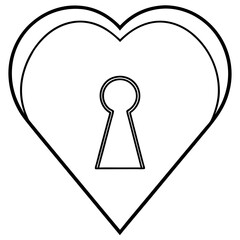 Love's Gateway Heartline Keyhole Line Art