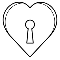 Love's Gateway Heartline Keyhole Line Art