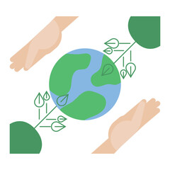 Save nature: say no to plastics and save the planet. The concept of environmental conservation