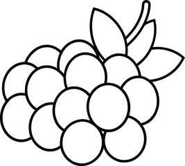 Fruit Cluster Outline Composition Design.