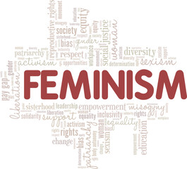 Fototapeta premium Feminism word cloud conceptual design isolated on white background.