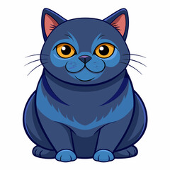 Fototapeta premium Adorable British Shorthair Cat Drawing – Cute Pet Clipart