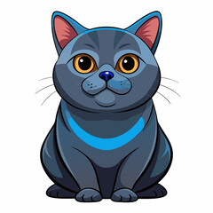 Fototapeta premium Digital Art of British Shorthair – Round Face Cat Vector