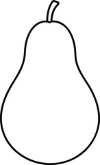 Minimal Pear Outline Vector Illustration.