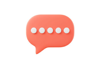 Isolated Peach Speech Bubble with Dots for Message