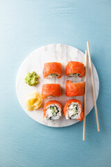 Homemade Philadelphia sushi rolls