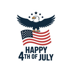 "4th of July Patriotic Eagle Vector | American Independence Day Graphics | USA Flag, Fireworks, Freedom Bird Art | Vintage Holiday Design for T-Shirts, Stickers, Prints & Decor"