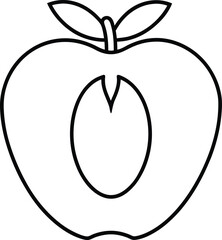 Simple Apple Cross Section Outline.
