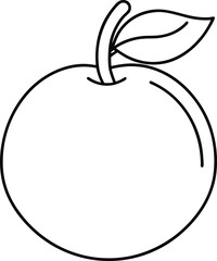 Simple Fruit Outline T Shirt Design.
