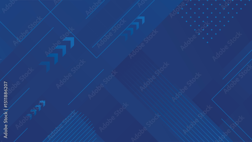 Poster a versatile abstract blue geometric background featuring diagonal lines and arrows in a modern tech 