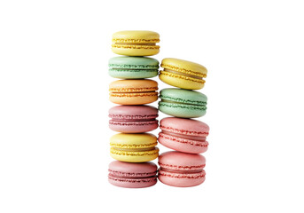 Isolated Stack of Colorful Macarons