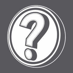 Clean 3D question mark icon in vector format, used for support systems, help centers, and tooltips.